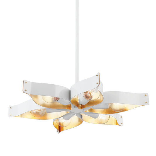Mitzi by Hudson Valley Lighting Nala 6-Light Chandelier in Soft White / Gold Leaf