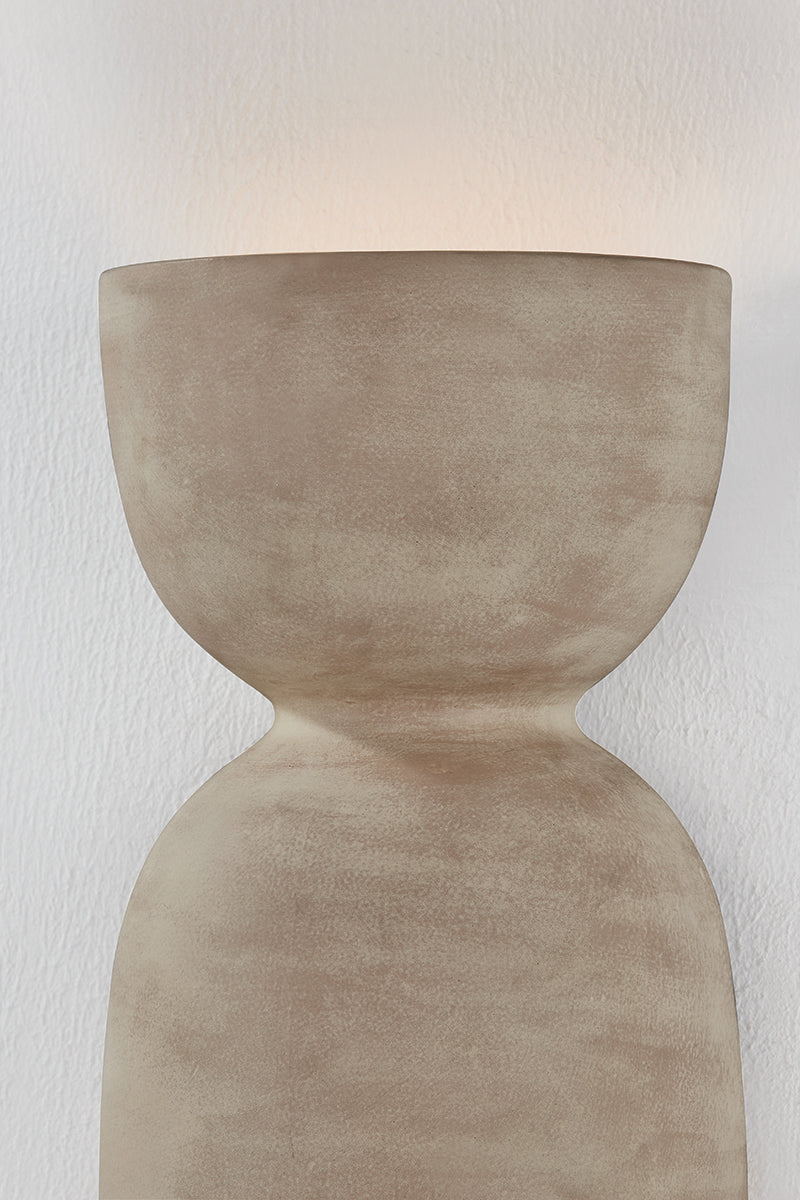Mitzi by Hudson Valley Lighting Natalia Wall Sconce in Aged Brass / Ceramic Windy Dune, detail view 3