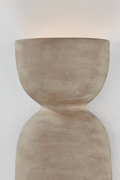 Mitzi by Hudson Valley Lighting Natalia Wall Sconce in Aged Brass / Ceramic Windy Dune, detail view 3