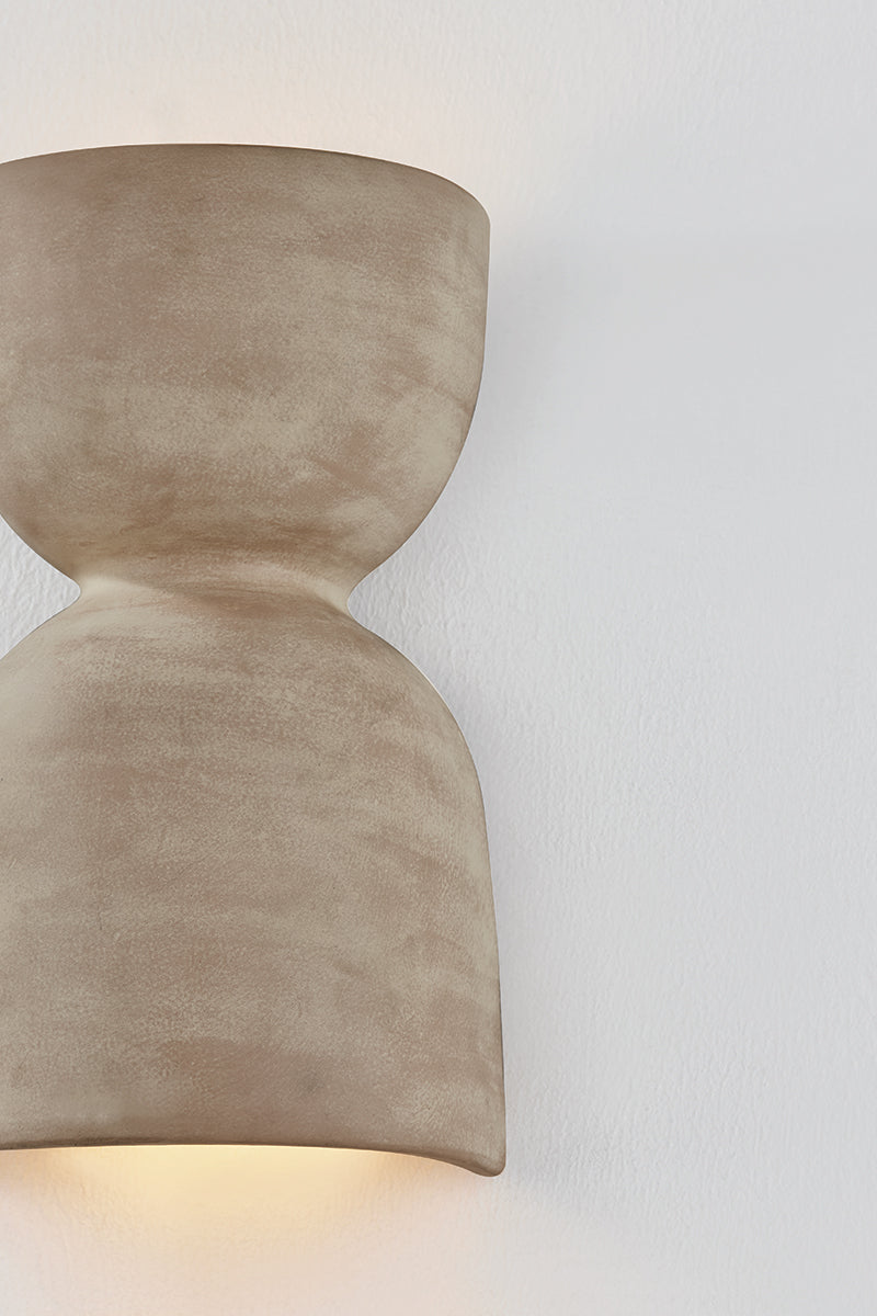 Mitzi by Hudson Valley Lighting Natalia Wall Sconce in Aged Brass / Ceramic Windy Dune, detail view 5