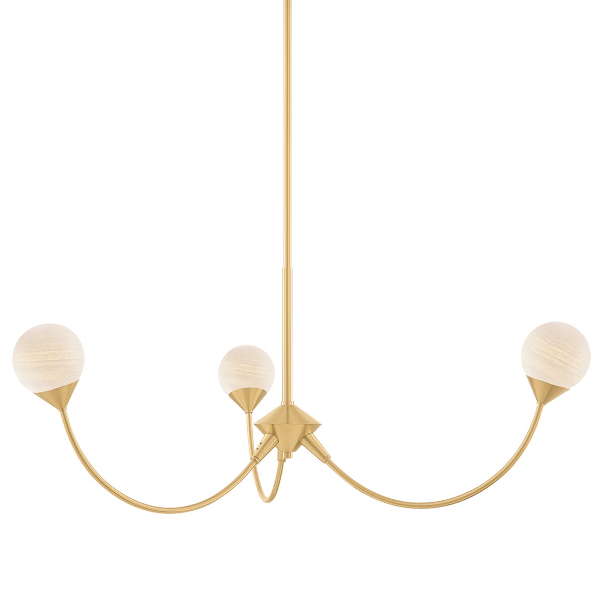 Mitzi by Hudson Valley Lighting Natasha 3-Light Chandelier in Aged Brass
