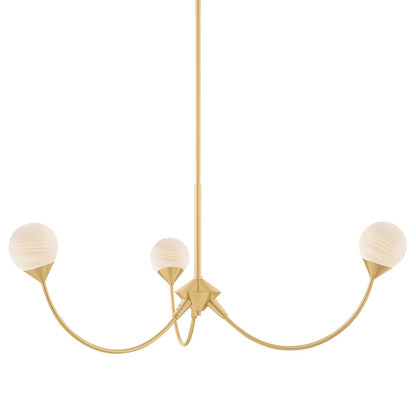 Mitzi by Hudson Valley Lighting Natasha 3-Light Chandelier in Aged Brass