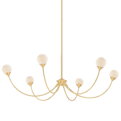 Mitzi by Hudson Valley Lighting Natasha 6-Light Chandelier in Aged Brass