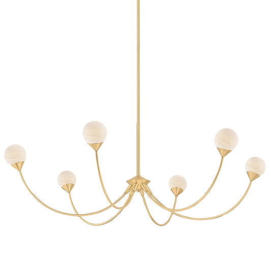 Mitzi by Hudson Valley Lighting Natasha 6-Light Chandelier in Aged Brass