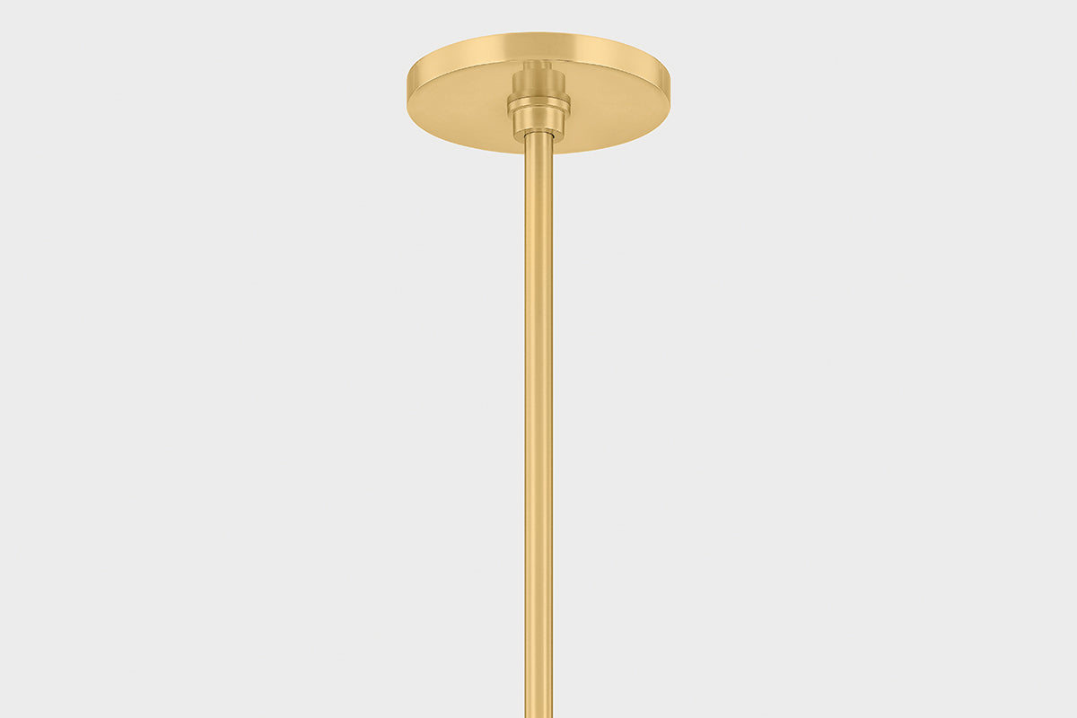 Mitzi by Hudson Valley Lighting Natasha 3-Light Chandelier in Aged Brass, detail view 1