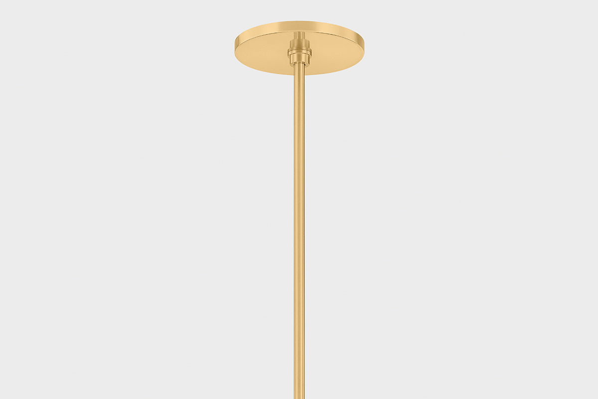 Mitzi by Hudson Valley Lighting Natasha 6-Light Chandelier in Aged Brass, detail view 1