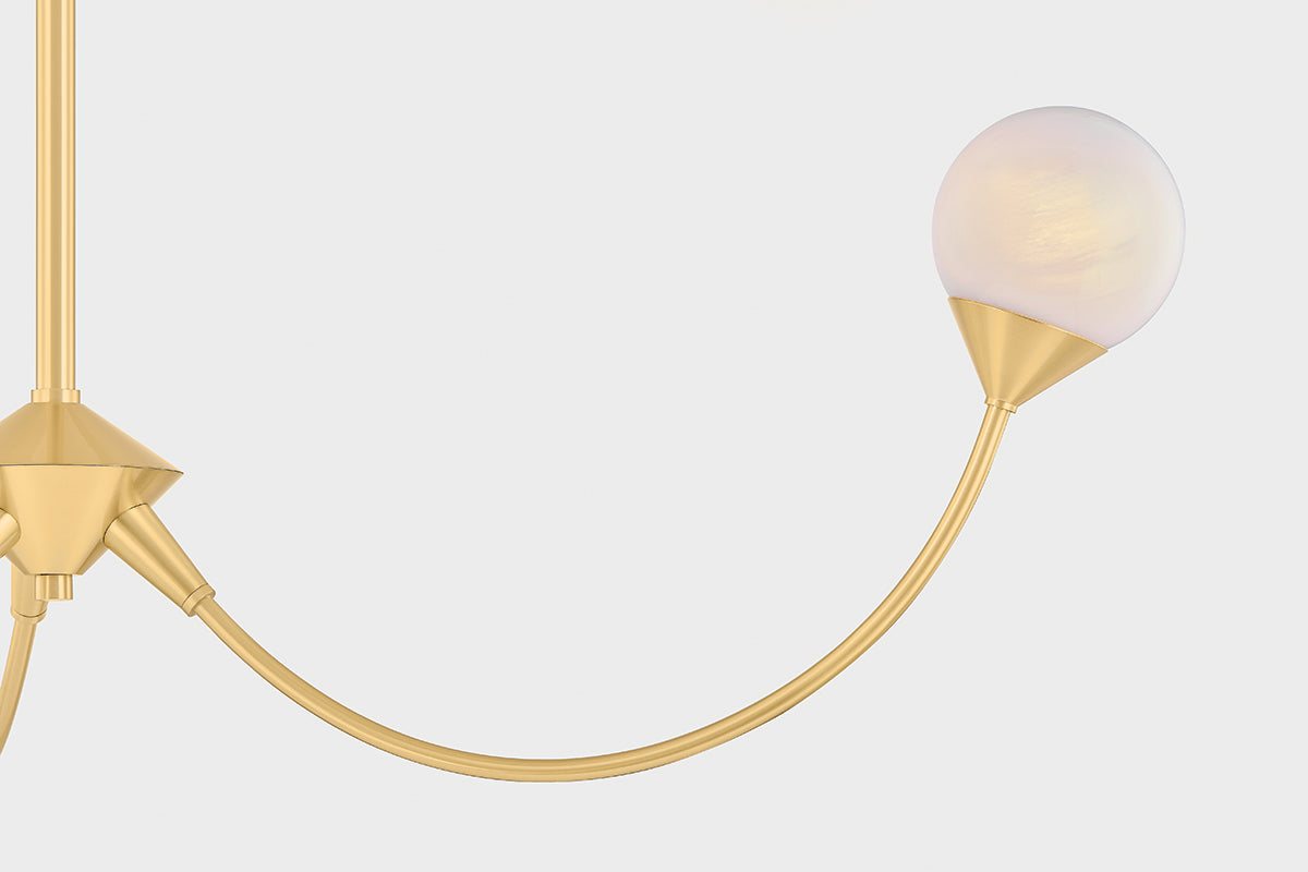 Mitzi by Hudson Valley Lighting Natasha 3-Light Chandelier in Aged Brass, detail view 3
