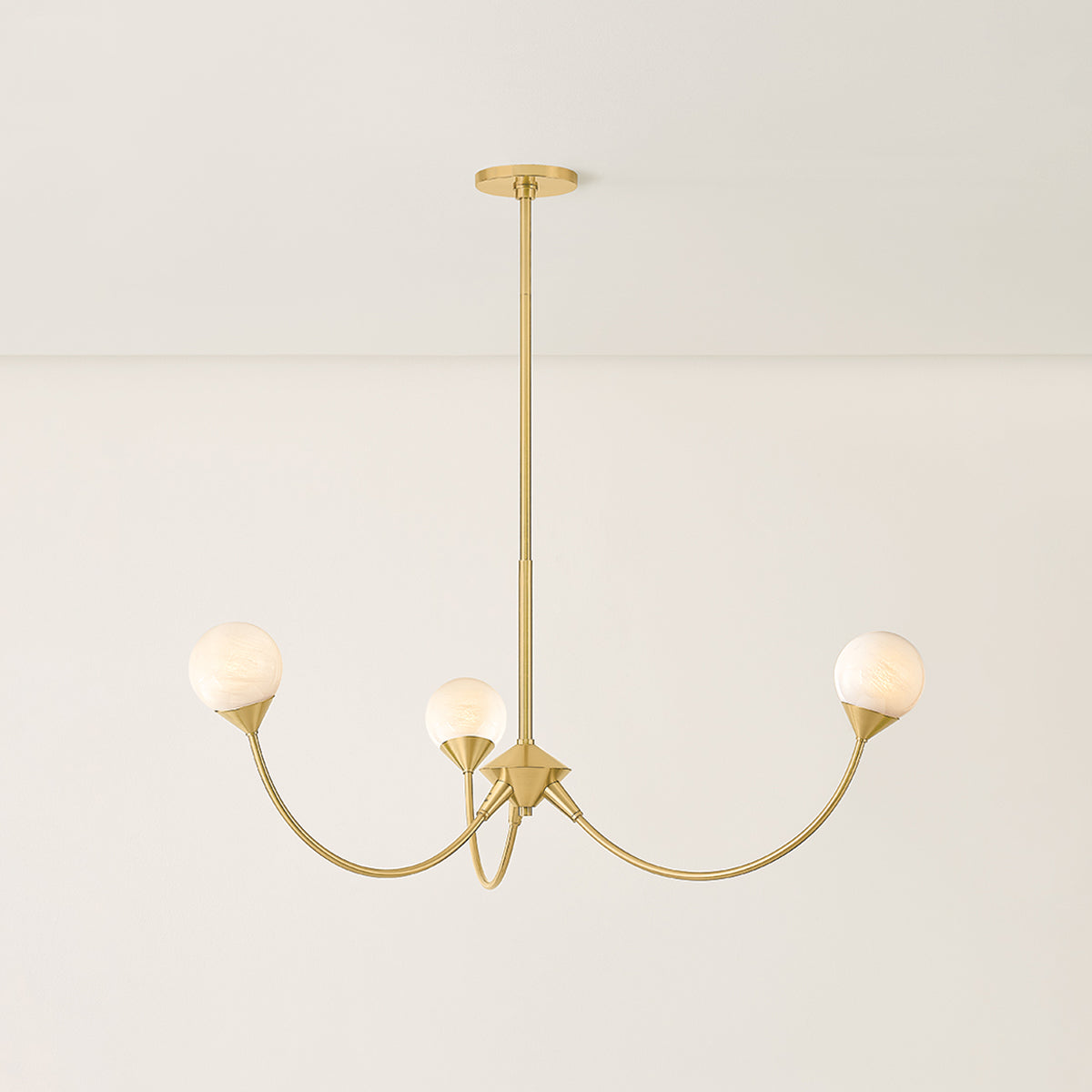Mitzi by Hudson Valley Lighting Natasha 3-Light Chandelier in Aged Brass, detail view 4