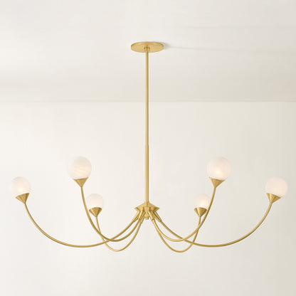 Mitzi by Hudson Valley Lighting Natasha 6-Light Chandelier in Aged Brass, detail view 4