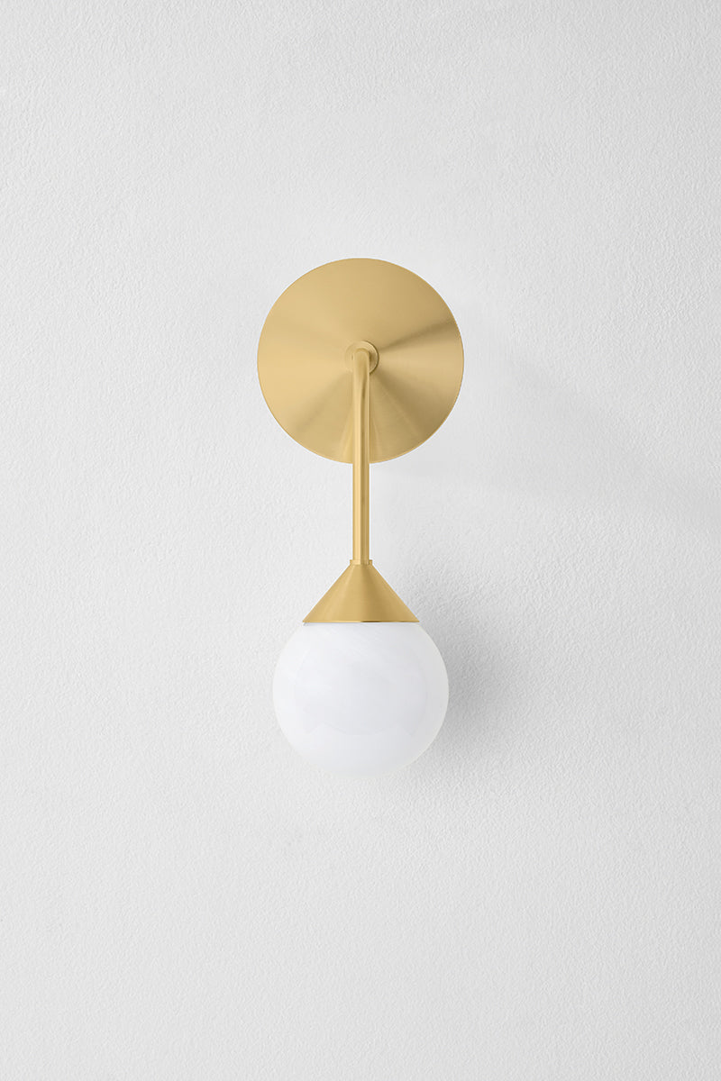 Mitzi by Hudson Valley Lighting Natasha Wall Sconce in Aged Brass, detail view 1