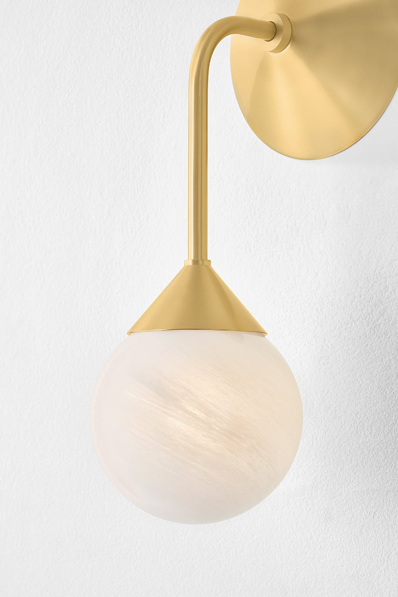Mitzi by Hudson Valley Lighting Natasha Wall Sconce in Aged Brass, detail view 5