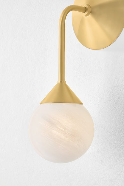Mitzi by Hudson Valley Lighting Natasha Wall Sconce in Aged Brass, detail view 5