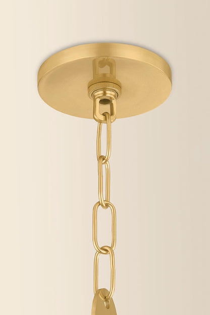 Mitzi by Hudson Valley Lighting Nell Small Pendant in Aged Brass, detail view 1