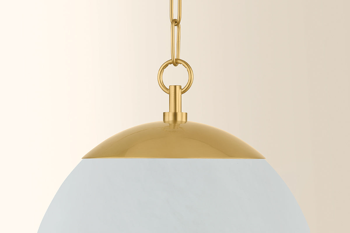 Mitzi by Hudson Valley Lighting Nell Large Pendant in Aged Brass, detail view 3
