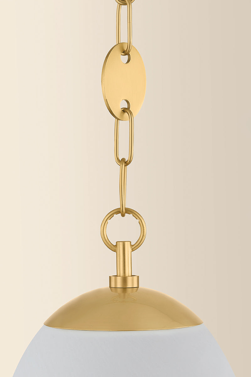 Mitzi by Hudson Valley Lighting Nell Small Pendant in Aged Brass, detail view 5