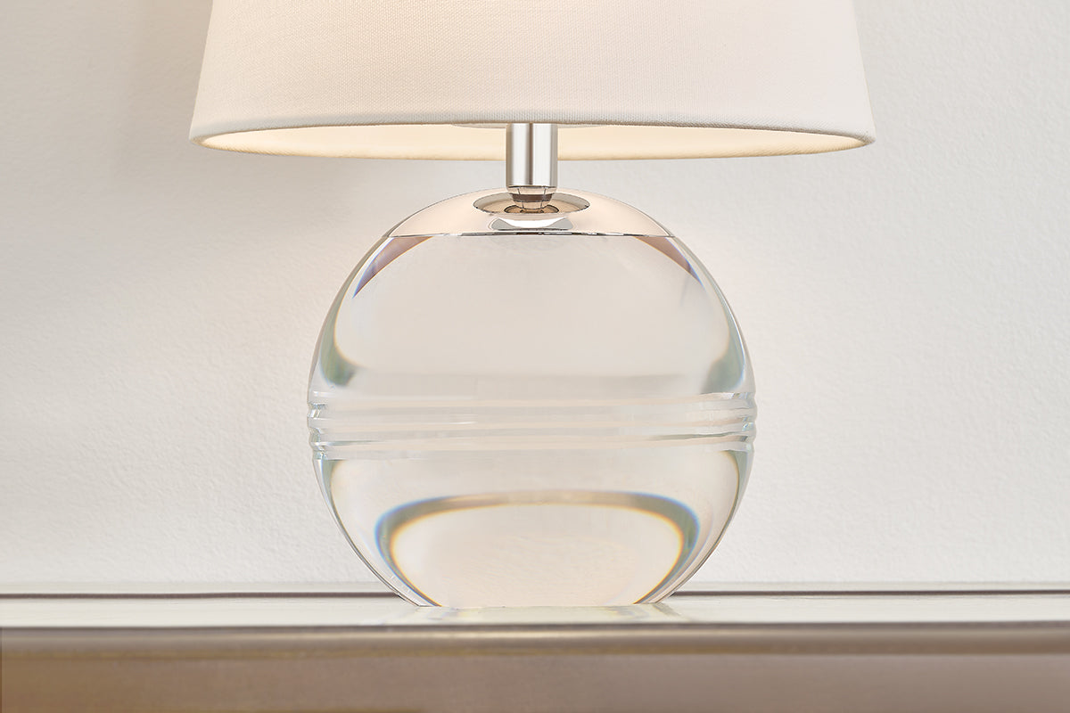 Mitzi by Hudson Valley Lighting Nicole 1-Light Table Lamp in Polished Nickel, detail view 1