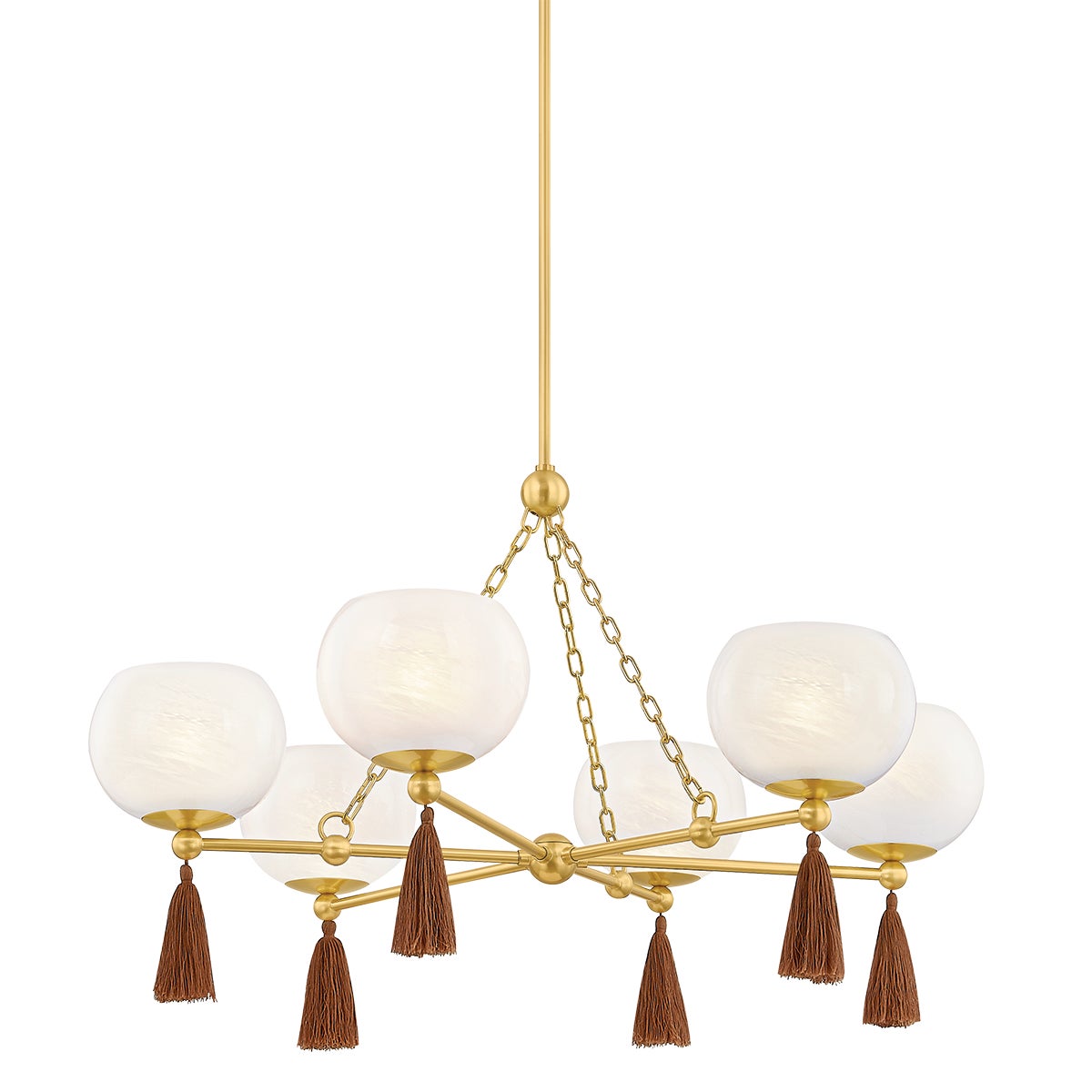 Mitzi by Hudson Valley Lighting Niya Chandelier in Aged Brass