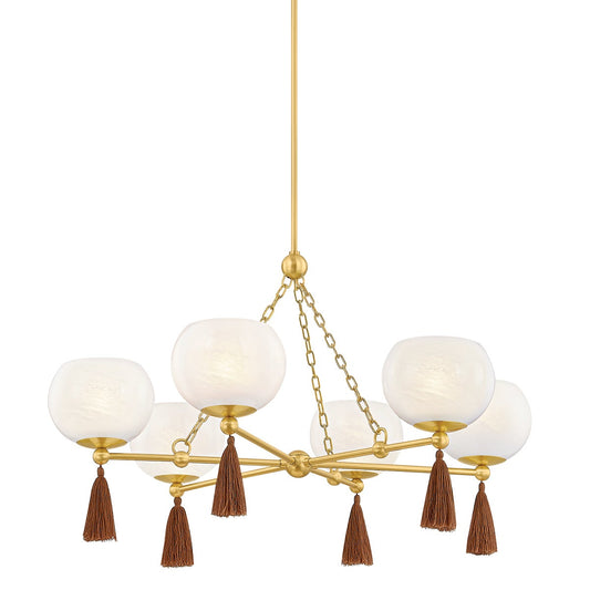Mitzi by Hudson Valley Lighting Niya Chandelier in Aged Brass