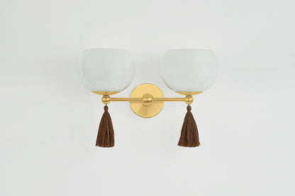 Mitzi by Hudson Valley Lighting Niya 2-Light Wall Sconce in Aged Brass, detail view 1