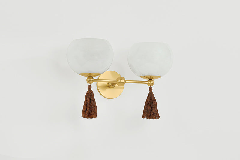 Mitzi by Hudson Valley Lighting Niya 2-Light Wall Sconce in Aged Brass, detail view 3