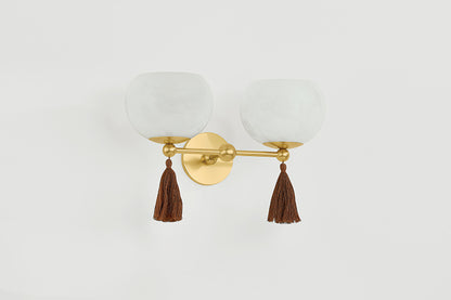 Mitzi by Hudson Valley Lighting Niya 2-Light Wall Sconce in Aged Brass, detail view 3