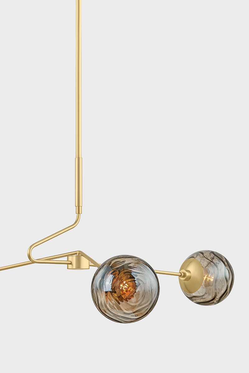 Mitzi by Hudson Valley Lighting Nyla Chandelier in Aged Brass, detail view 3