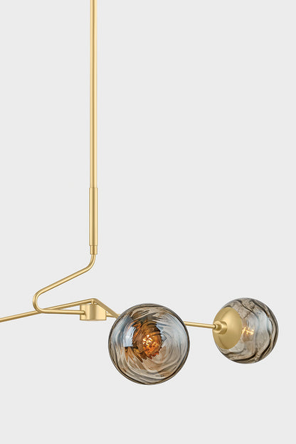 Mitzi by Hudson Valley Lighting Nyla Chandelier in Aged Brass, detail view 3