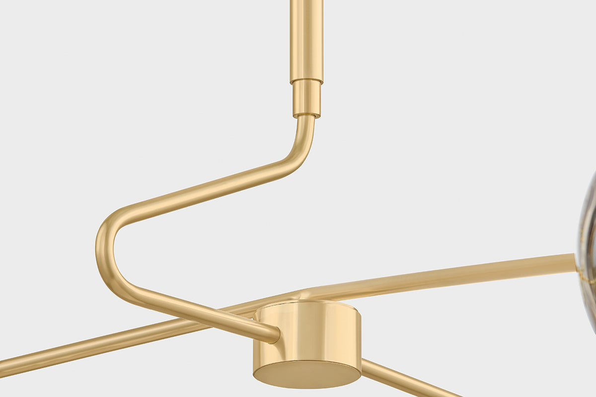 Mitzi by Hudson Valley Lighting Nyla Chandelier in Aged Brass, detail view 5