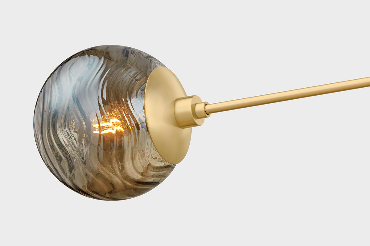 Mitzi by Hudson Valley Lighting Nyla Chandelier in Aged Brass, detail view 6