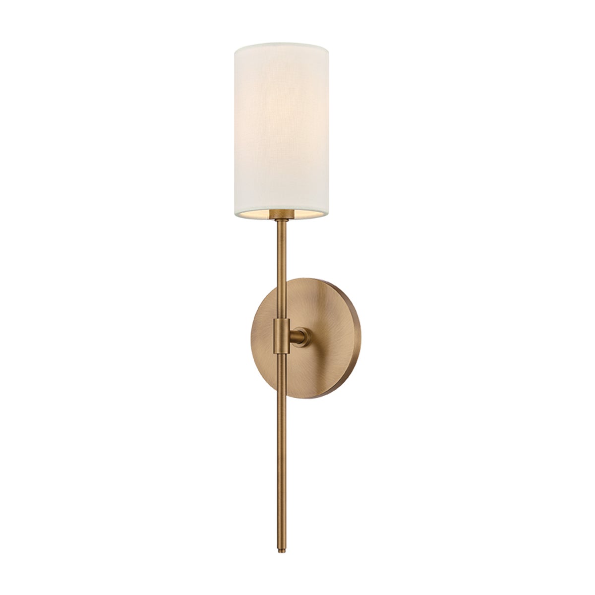 Mitzi by Hudson Valley Lighting Olivia Linen Shade Wall Sconce in Patina Brass