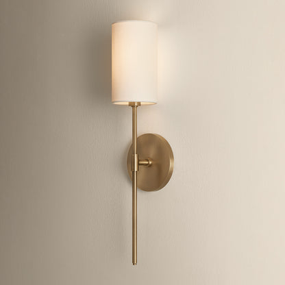 Mitzi by Hudson Valley Lighting Olivia Linen Shade Wall Sconce in Patina Brass, detail view 4
