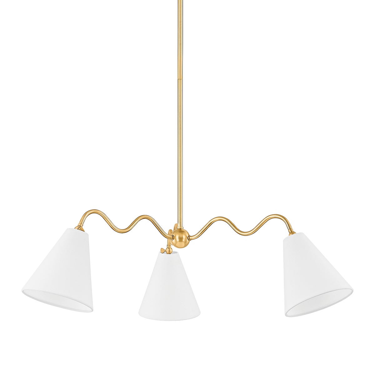 Mitzi by Hudson Valley Lighting Onda 3-Light Chandelier in Aged Brass
