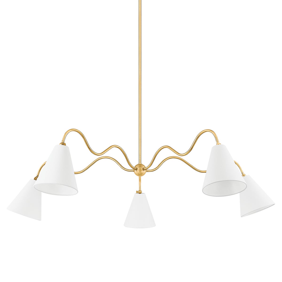 Mitzi by Hudson Valley Lighting Onda 5-Light Chandelier in Aged Brass