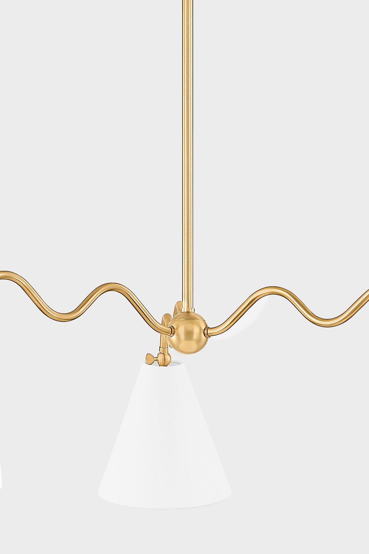 Mitzi by Hudson Valley Lighting Onda 3-Light Chandelier in Aged Brass, detail view 2