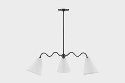 Mitzi by Hudson Valley Lighting Onda 3-Light Chandelier in Old Bronze, detail view 1