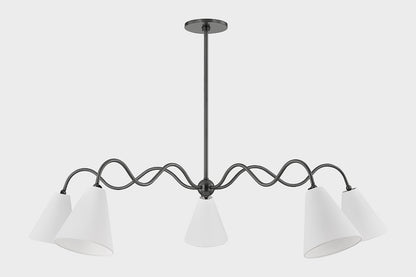 Mitzi by Hudson Valley Lighting Onda 5-Light Chandelier in Old Bronze, detail view 1