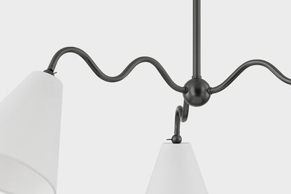 Mitzi by Hudson Valley Lighting Onda 3-Light Chandelier in Old Bronze, detail view 2