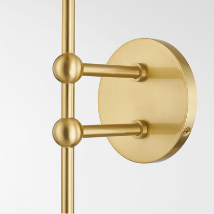 Mitzi by Hudson Valley Lighting Ophelia Wall Sconce in Aged Brass, detail view 2