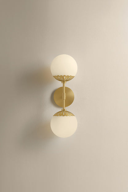 Mitzi by Hudson Valley Lighting Paige Wall Sconce in Aged Brass, detail view 1