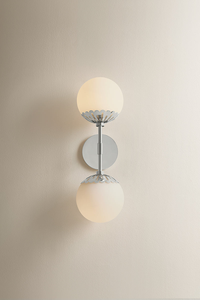 Mitzi by Hudson Valley Lighting Paige Wall Sconce in Polished Nickel, detail view 1