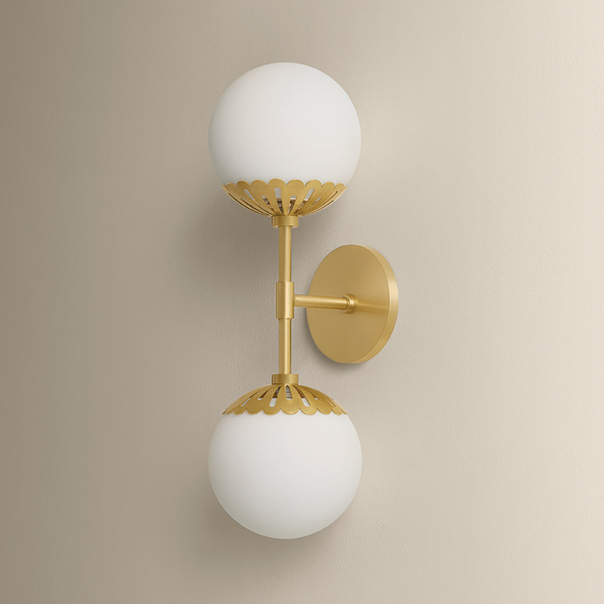 Mitzi by Hudson Valley Lighting Paige Wall Sconce in Aged Brass, detail view 2