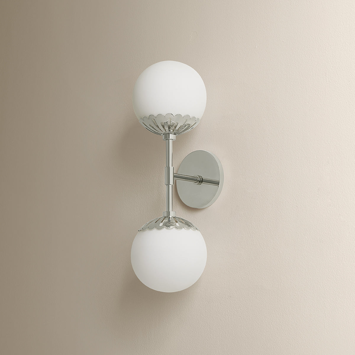 Mitzi by Hudson Valley Lighting Paige Wall Sconce in Polished Nickel, detail view 2