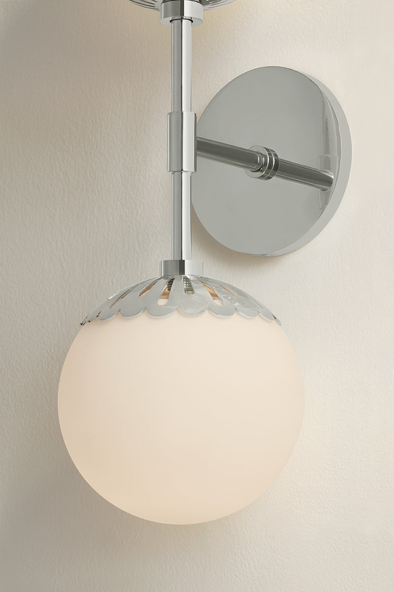 Mitzi by Hudson Valley Lighting Paige Wall Sconce in Polished Nickel, detail view 3