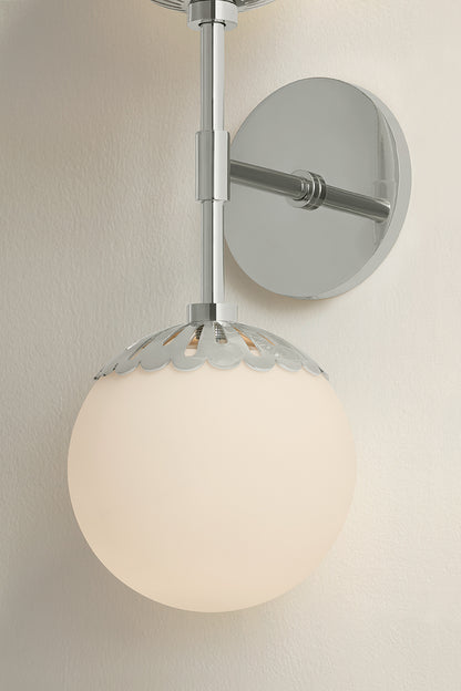 Mitzi by Hudson Valley Lighting Paige Wall Sconce in Polished Nickel, detail view 3