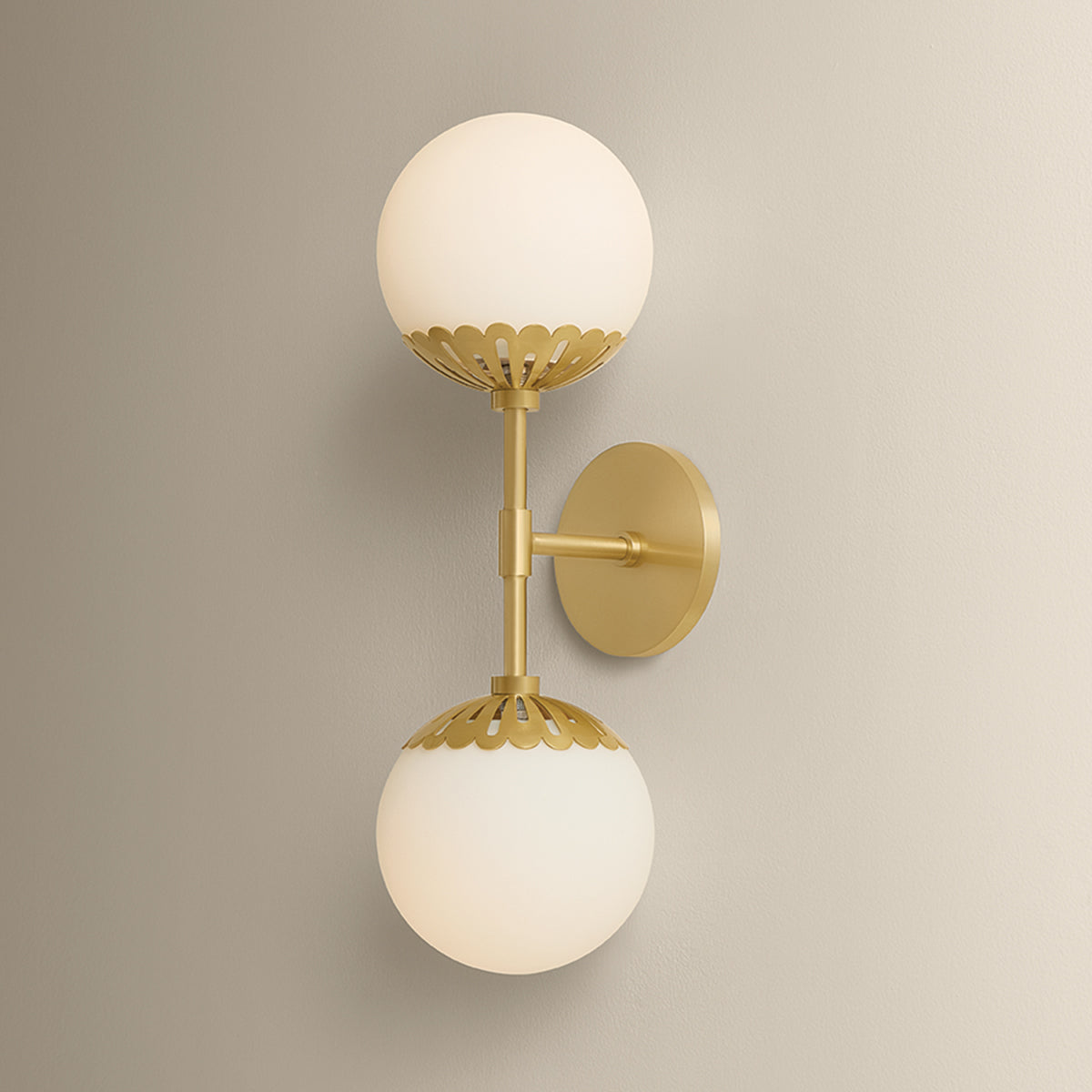 Mitzi by Hudson Valley Lighting Paige Wall Sconce in Aged Brass, detail view 4