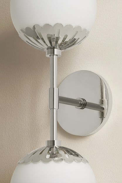 Mitzi by Hudson Valley Lighting Paige Wall Sconce in Polished Nickel, detail view 5