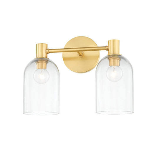 Mitzi by Hudson Valley Lighting Paisley 2-Light Vanity Light in Aged Brass