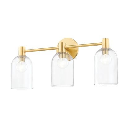 Mitzi by Hudson Valley Lighting Paisley 3-Light Vanity Light in Aged Brass