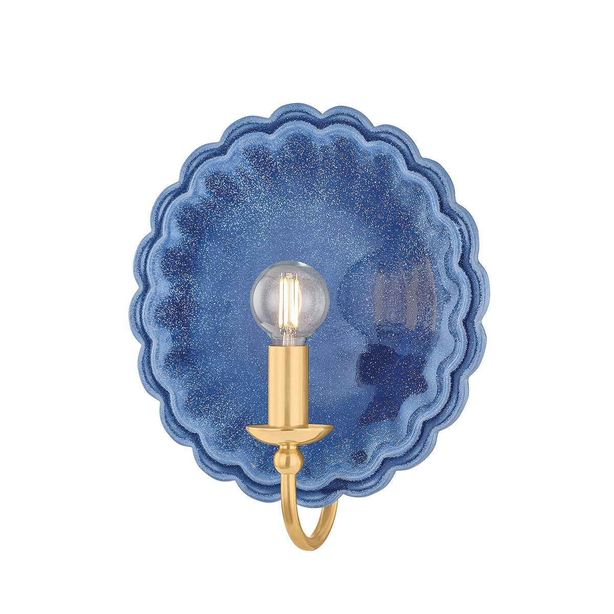 Mitzi by Hudson Valley Lighting Paulette Wall Sconce in Aged Brass / Ceramic Indigo Wash