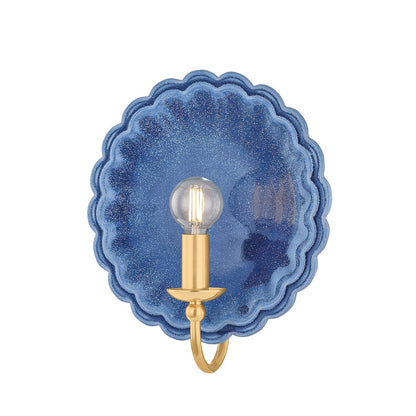 Mitzi by Hudson Valley Lighting Paulette Wall Sconce in Aged Brass / Ceramic Indigo Wash